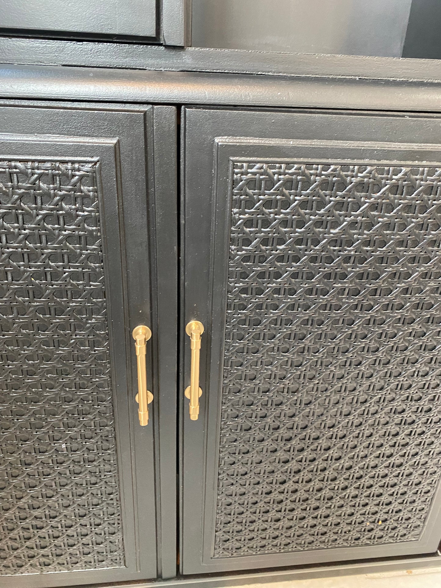 Stunning Arched Vintage Refinished Hutch Cabinet