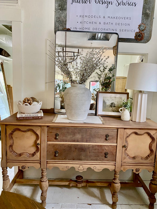 Stunning Vintage Refinished Ornate Buffet - 65"