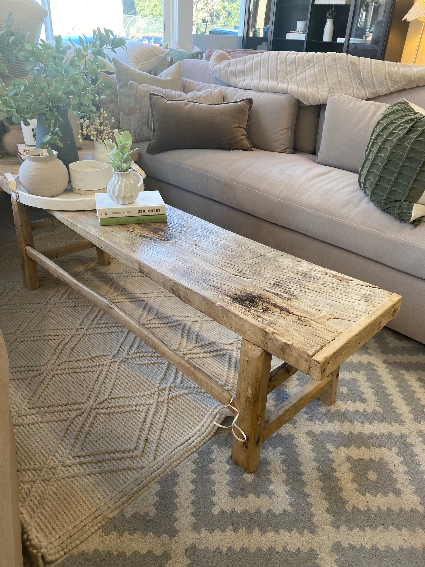 Reclaimed Elm Rustic Coffee Table or Bench