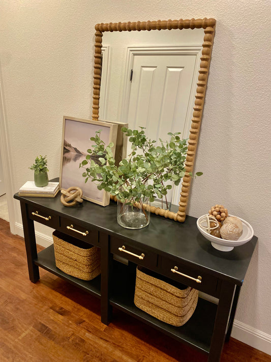 Refinished Black Console Entry Table 62"