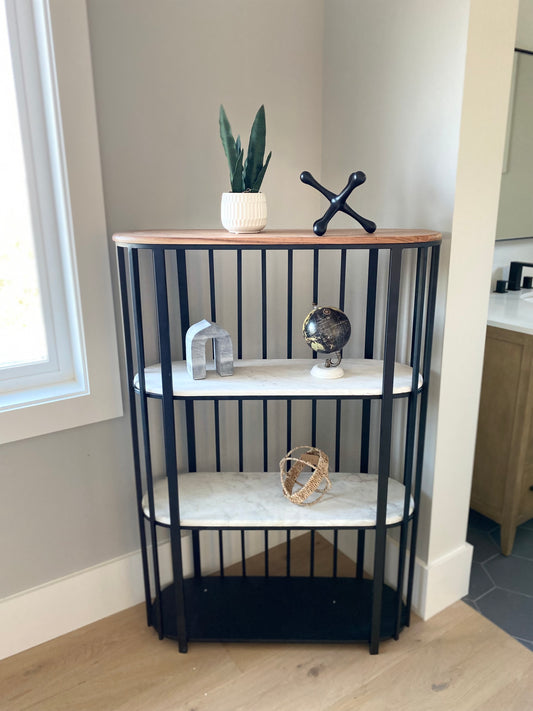 Metal & Marble Bookcase / Display Shelving