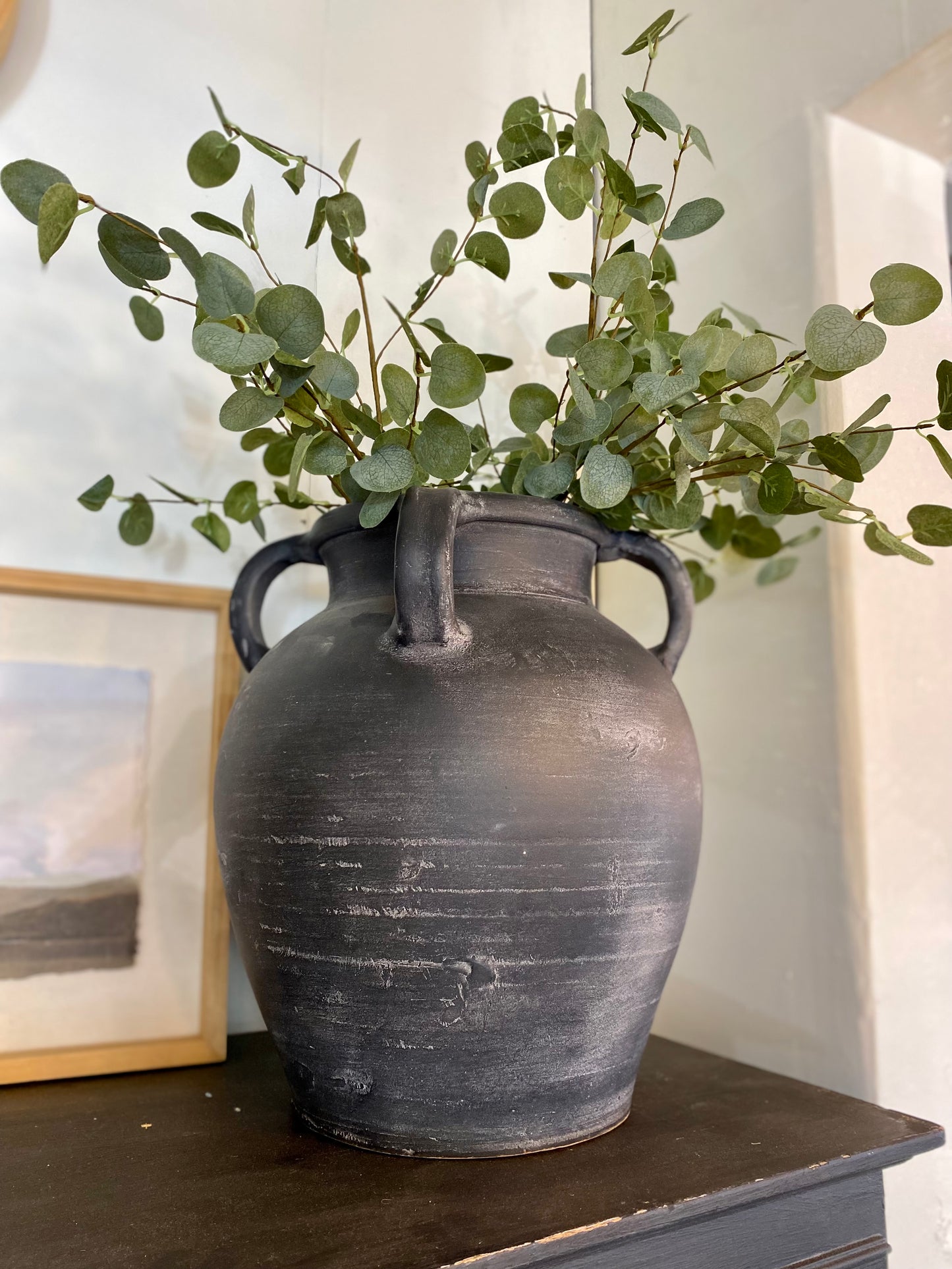 Black Large Urn Vase