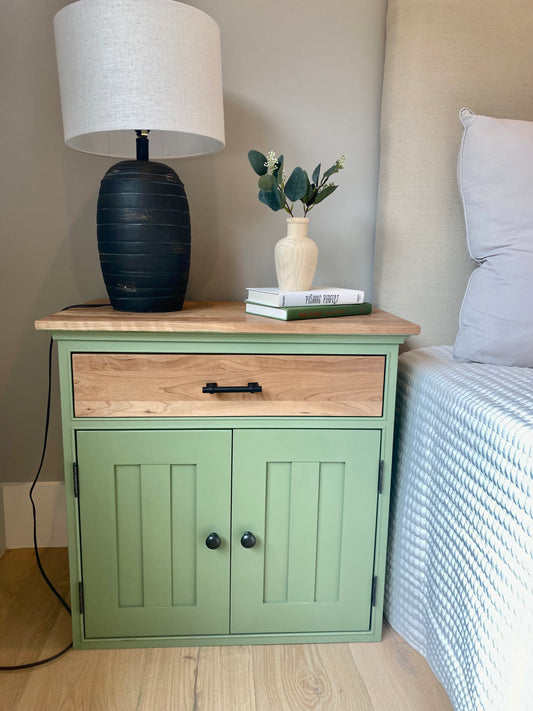 PAIR of Refinished Nightstands Green