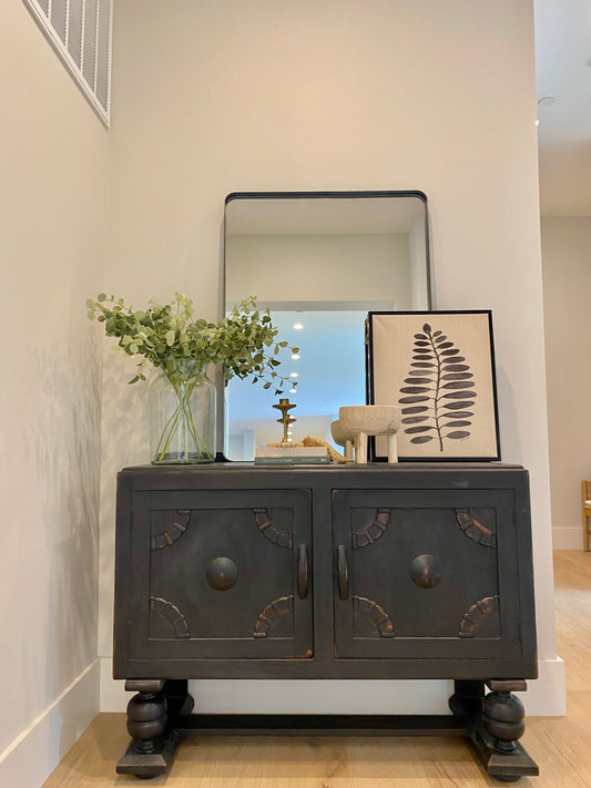 Vintage Refinished Unique Detailed Cabinet