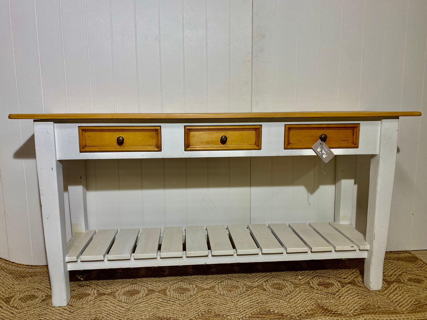 Refinished Pine Console Table