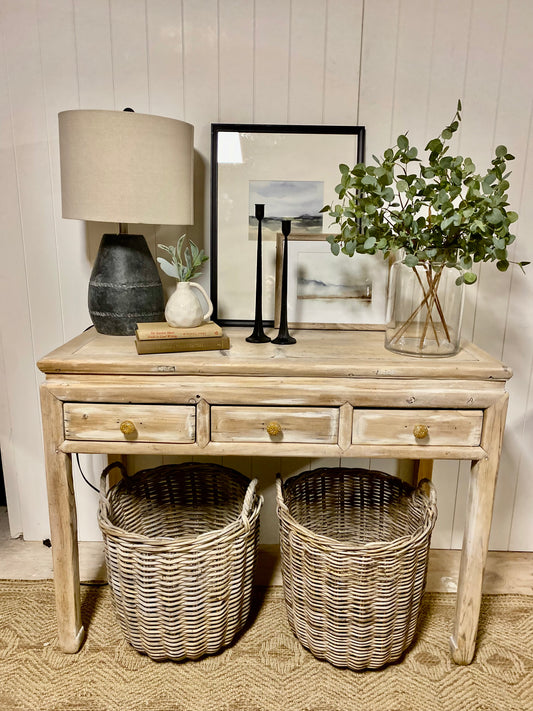 Gorgeous Vintage Pine Console Entry Table 46"