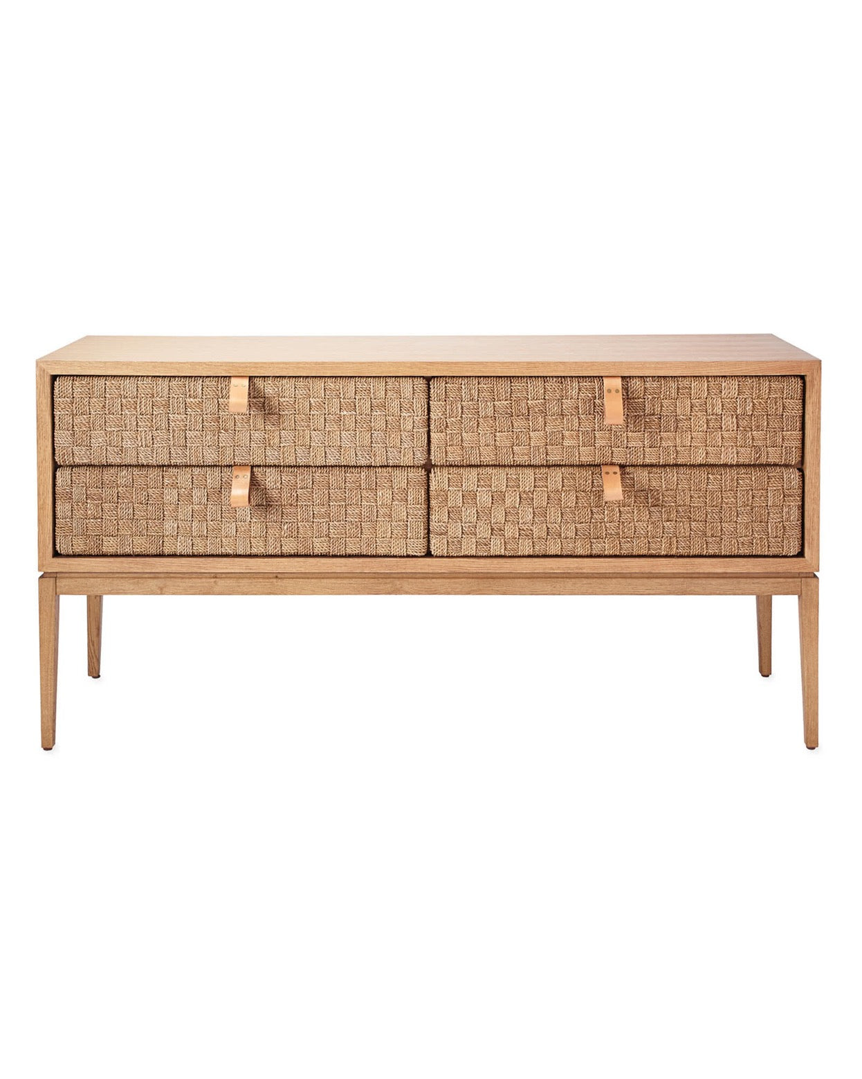 Beautiful Large Rattan Drawer Console / Credenza